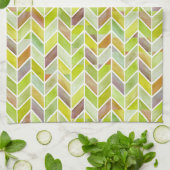 Serviette de cuisine en bois Chevron Citron (Plié)