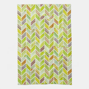 Serviette de cuisine en bois Chevron Citron