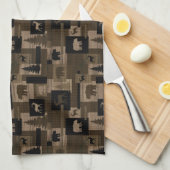 Serviette de cuisine en bois rustique de motif (Quart Plié)