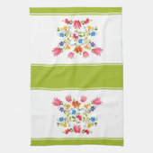 Serviette de cuisine en broderie florale (Vertical)