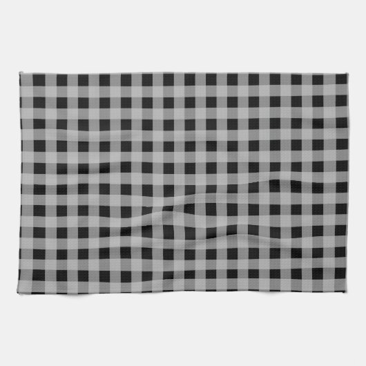 Serviette de cuisine en buffle noir et gris (Horizontal)