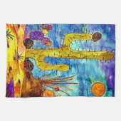 Serviette de cuisine en Cactus du désert coloré (Horizontal)