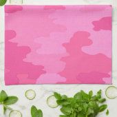 Serviette de cuisine en Camouflage rose chaud (Plié)