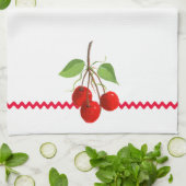 Serviette De Cuisine En Cerise Et Ric Rac (Plié)