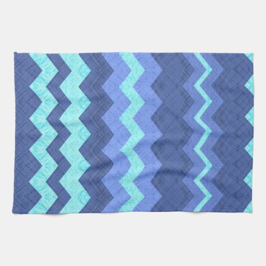 serviette de cuisine en chevron bleu (Horizontal)