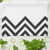 Serviette de cuisine en chevron noir et blanc II (Plié)
