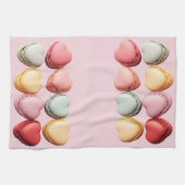 Serviette de cuisine en coeur Macarons (Horizontal)