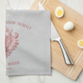 Serviette de cuisine en coquille de conque rose (Quart Plié)
