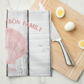 Serviette de cuisine en coquille de St Jacques Vin (Quart Plié)