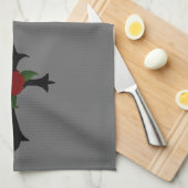 Serviette de cuisine en croix tribale noire (Quart Plié)