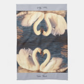 Serviette de cuisine en cygnes blancs (Vertical)