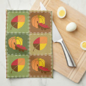 Serviette de cuisine en duvet d'automne (Quart Plié)