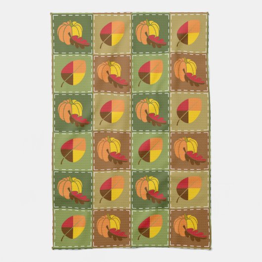 Serviette de cuisine en duvet d'automne (Vertical)