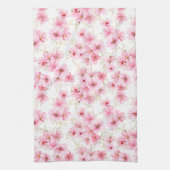Serviette de cuisine en fleurs roses (Vertical)