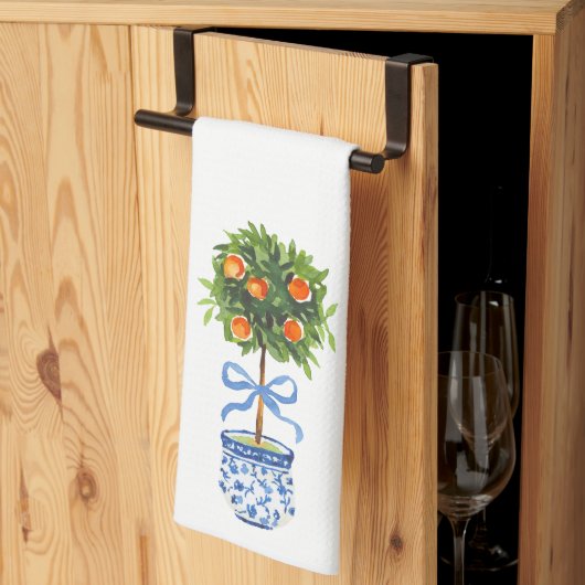 Serviette de cuisine en forme d'arbuste topiaire à (Pliage en tiers)