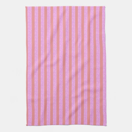 Serviette De Cuisine En Grille Rose (Vertical)