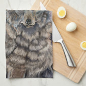 Serviette de cuisine en hiver pour les loups de l' (Quart Plié)