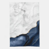 Serviette de cuisine en marbre blanc agate bleu ma (Vertical)