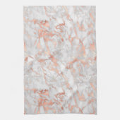 Serviette de cuisine en marbre blanc et Rose or (Vertical)