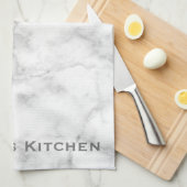 Serviette de cuisine en marbre gris blanc Granite (Quart Plié)