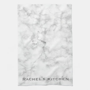 Serviette de cuisine en marbre gris blanc Granite
