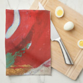 Serviette de cuisine en marée rouge (Quart Plié)