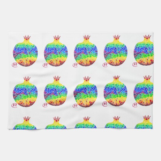 Serviette de cuisine en mosaïque de grenade (Horizontal)