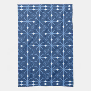Serviette de cuisine en neige et glace bleu hiver