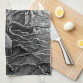 Serviette de cuisine en Niveaux Gris (Quart Plié)