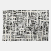 Serviette de cuisine en noir et crème texturée (Horizontal)