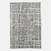 Serviette de cuisine en noir et crème texturée (Vertical)