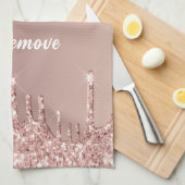 Serviette de cuisine en or rose - Texte personnali (Quart Plié)