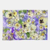 Serviette de cuisine en pastel de ~ de pensées (Horizontal)