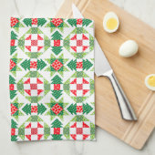 Serviette de cuisine en patchwork de Noël (Quart Plié)