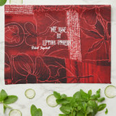 Serviette de cuisine en patchwork rouge « S'élever (Plié)