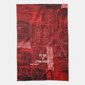 Serviette de cuisine en patchwork rouge « S'élever (Vertical)