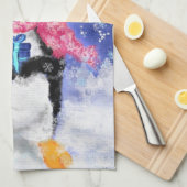 Serviette de cuisine en pingouin de Noël (Quart Plié)