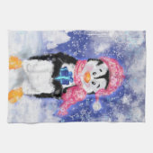 Serviette de cuisine en pingouin de Noël (Horizontal)