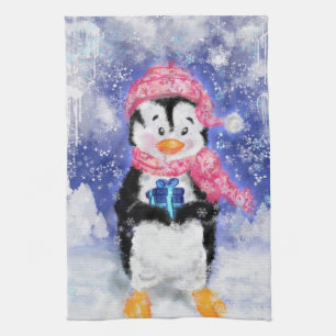 Serviette de cuisine en pingouin de Noël