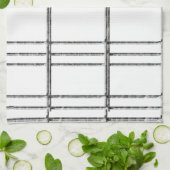 Serviette de cuisine en rayures noir et blanc (Plié)