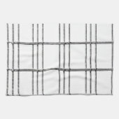 Serviette de cuisine en rayures noir et blanc (Horizontal)