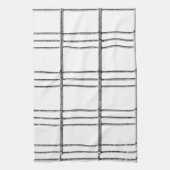 Serviette de cuisine en rayures noir et blanc (Vertical)