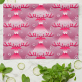 serviette de cuisine en renne rose (Plié)