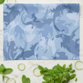 Serviette de cuisine en Reptile Bleu (Plié)