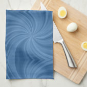 serviette de cuisine en spirale bleue (Quart Plié)