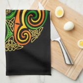 serviette de cuisine en spirales celtiques (Quart Plié)