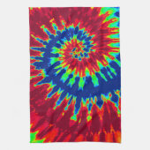 Serviette de cuisine en teinture bleu foncé et rou (Vertical)