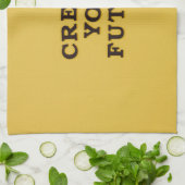 Serviette de cuisine en texte jaune (Plié)