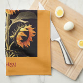 Serviette de cuisine en thé Sunflower (Quart Plié)