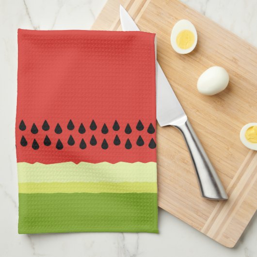 Serviette de cuisine en tranches de melon rouge (Quart Plié)